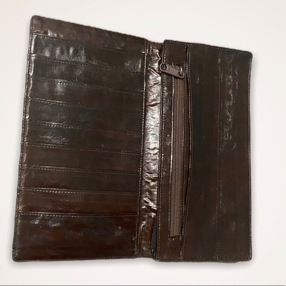 Genuine Eelskin Billfold Breast Pocket Wallet WOW - Picture 3 of 8